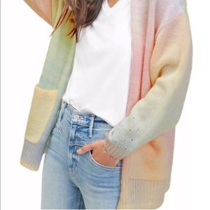 Splendid Eloise Ombré Rainbow Open Front Cardigan NWT